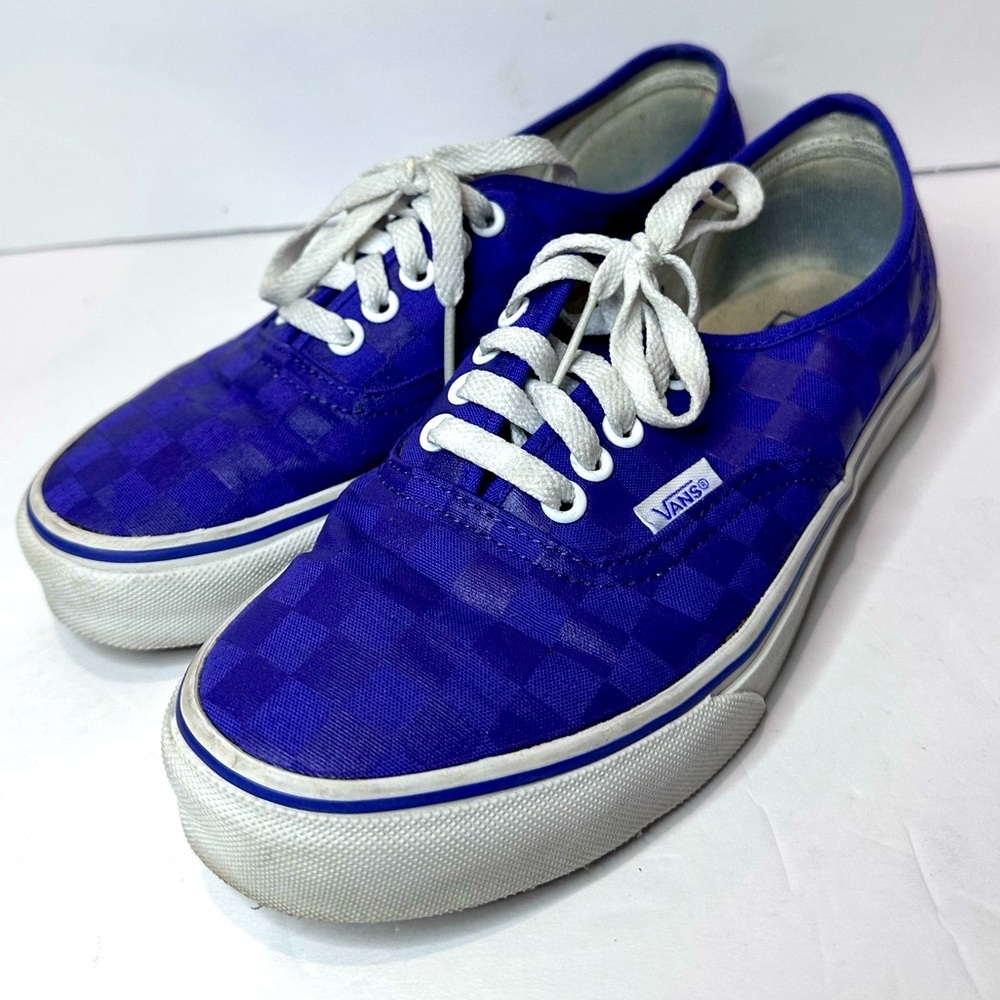 Used Vans Purple Checkered Sneakers - Picture 1 of 5